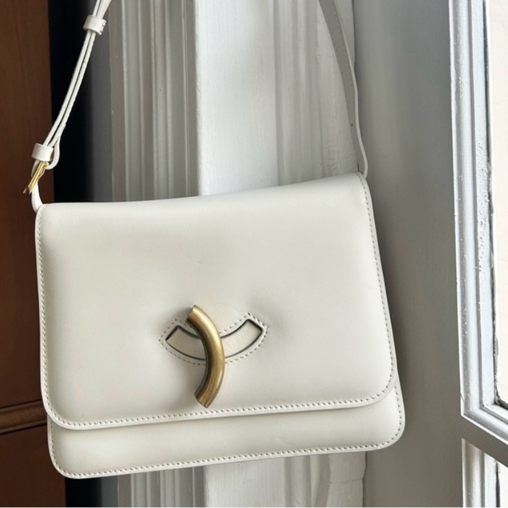 Little Liffner Maccheroni Bag - Marble White Leather Shoulder Bag